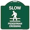 Signmission Slow Pedestrian Crossing Heavy-Gauge Aluminum Architectural Sign, 18" x 18", GW-1818-9890 A-DES-GW-1818-9890 - alternate 1